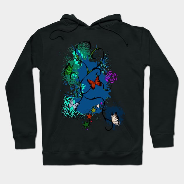 Butterfly (flowers) Hoodie by sk3tch